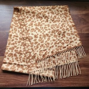 Better Than Cashmere Leopard Print Tassel Scarf